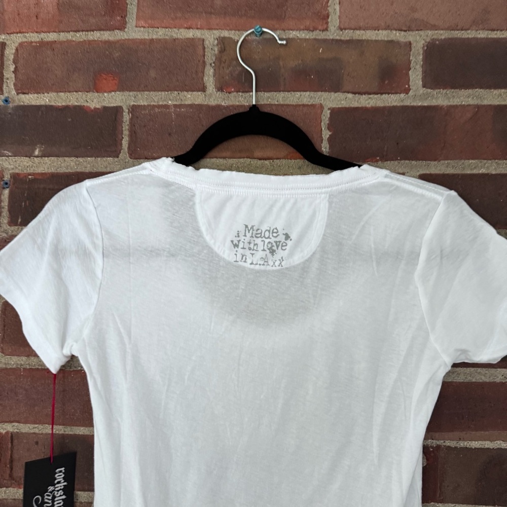 Rockstars & Angels White Deer Head 100% Cotton T Shirt Women’s Small NEW - Picture 6 of 8